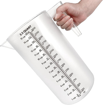 16 oz (2 Cup) Liquid Measuring Cup, Food-Grade Plastic Measuring Cup with Laser-Etched Markings, Clear Single Measuring Cup