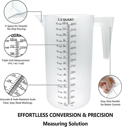 16 oz (2 Cup) Liquid Measuring Cup, Food-Grade Plastic Measuring Cup with Laser-Etched Markings, Clear Single Measuring Cup