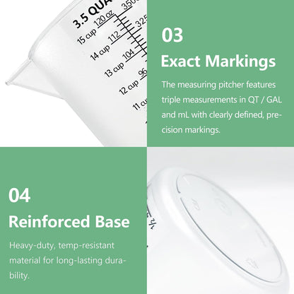 16 oz (2 Cup) Liquid Measuring Cup, Food-Grade Plastic Measuring Cup with Laser-Etched Markings, Clear Single Measuring Cup