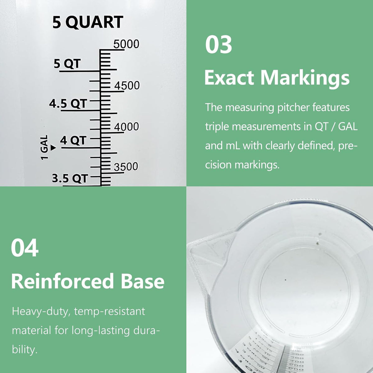 16 oz (2 Cup) Liquid Measuring Cup, Food-Grade Plastic Measuring Cup with Laser-Etched Markings, Clear Single Measuring Cup