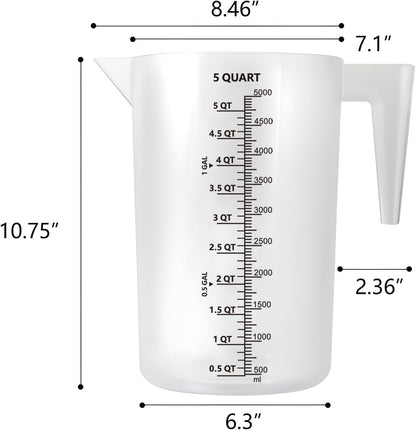 16 oz (2 Cup) Liquid Measuring Cup, Food-Grade Plastic Measuring Cup with Laser-Etched Markings, Clear Single Measuring Cup