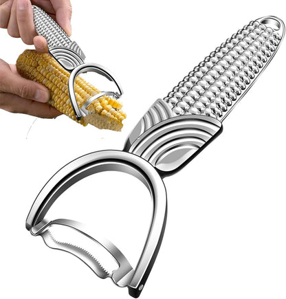1 Pcs Corn Peeler For Corn On The Cob,Upgraded Stainless Steel Kernel Remover For Corn On The Cob,Non-Slip Handle,Comfortable Grip,Kitchen Gadget(Silver)