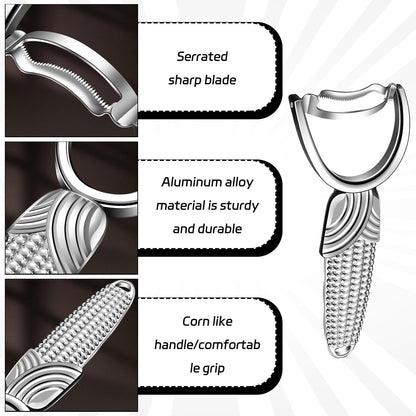 1 Pcs Corn Peeler For Corn On The Cob,Upgraded Stainless Steel Kernel Remover For Corn On The Cob,Non-Slip Handle,Comfortable Grip,Kitchen Gadget(Silver)
