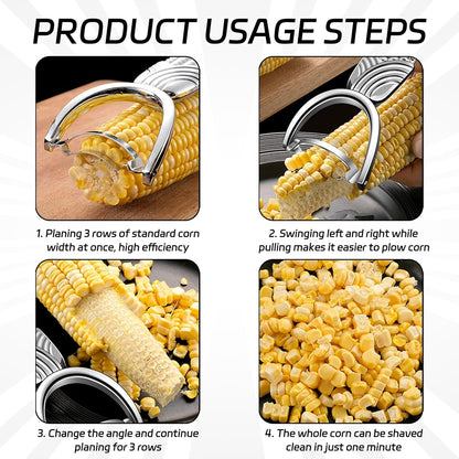 1 Pcs Corn Peeler For Corn On The Cob,Upgraded Stainless Steel Kernel Remover For Corn On The Cob,Non-Slip Handle,Comfortable Grip,Kitchen Gadget(Silver)