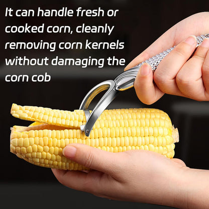 1 Pcs Corn Peeler For Corn On The Cob,Upgraded Stainless Steel Kernel Remover For Corn On The Cob,Non-Slip Handle,Comfortable Grip,Kitchen Gadget(Silver)