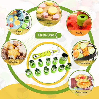 18pcs Melon Baller Scoop Set, Stainless Steel Fruit Carving Tools