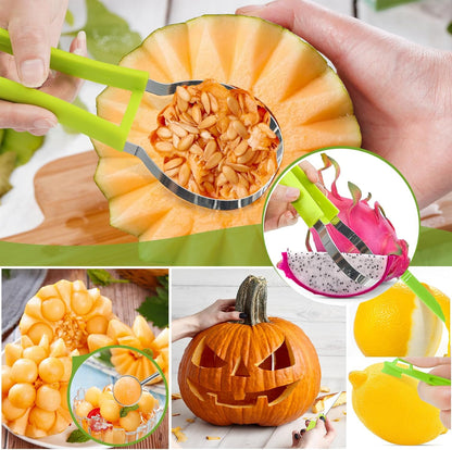 18pcs Melon Baller Scoop Set, Stainless Steel Fruit Carving Tools