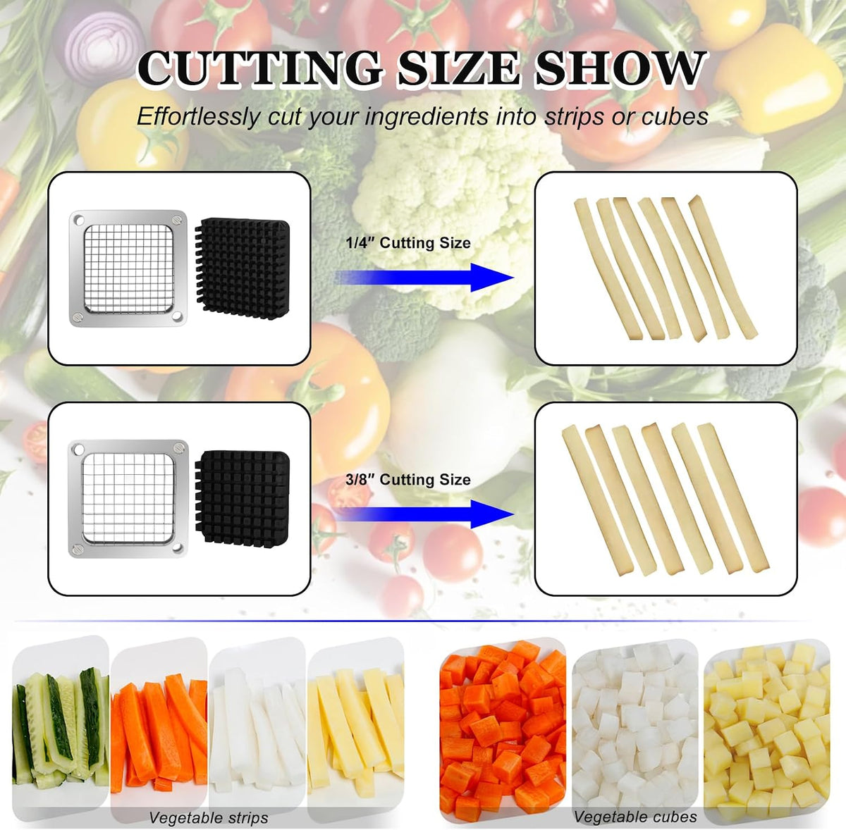Replacement Chopper 3/8" Blade, Commercial Vegetable Chopper Dicer