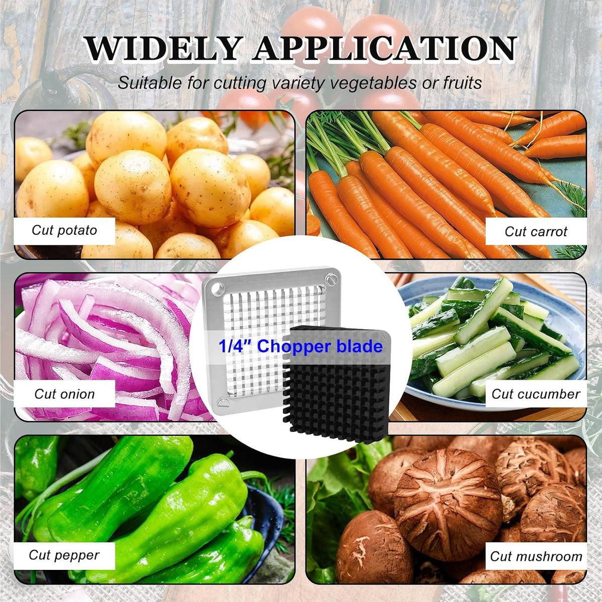 Replacement Chopper 3/8" Blade, Commercial Vegetable Chopper Dicer