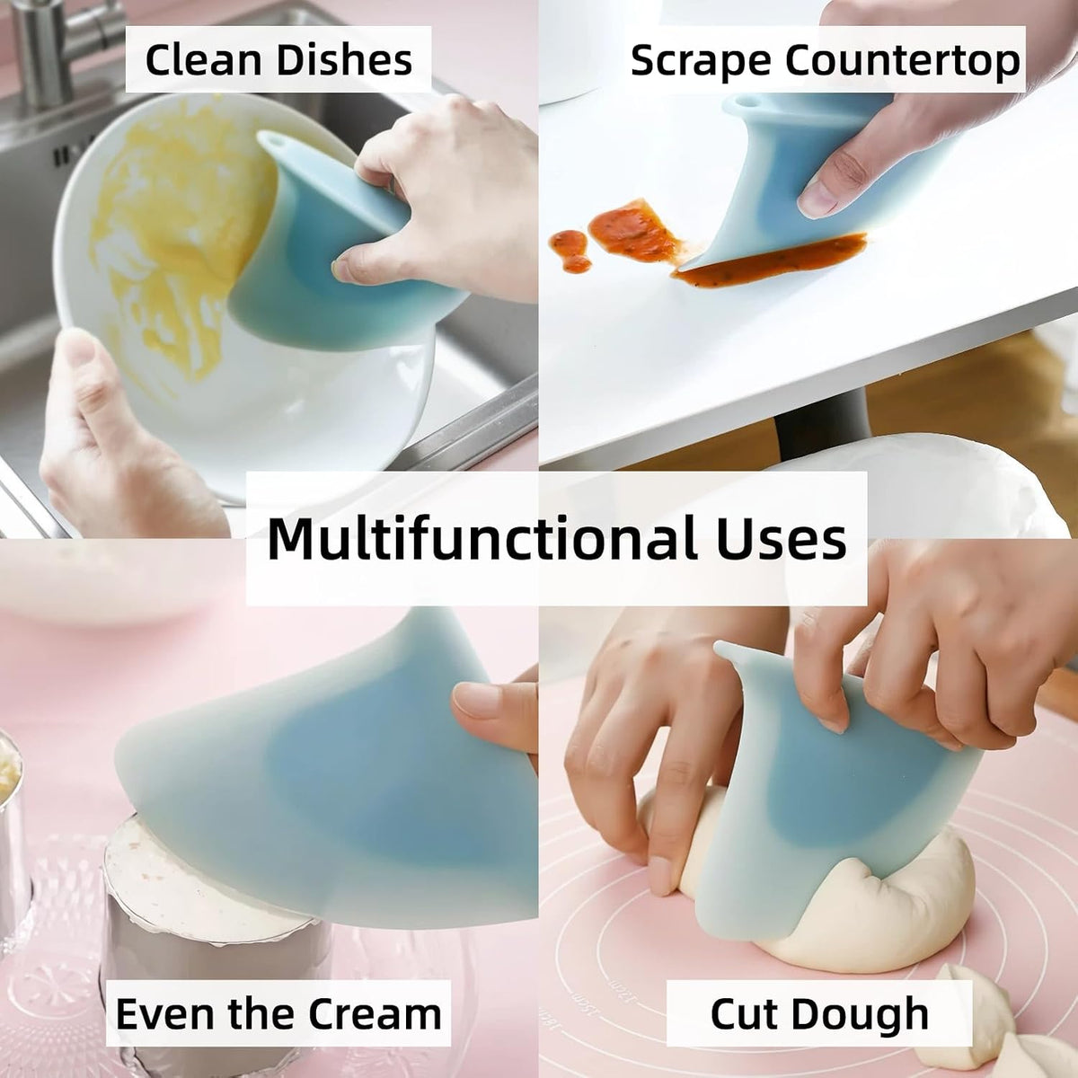 "Shark Fin" Bowl Scraper, Silicone Kitchen Scraper Tool