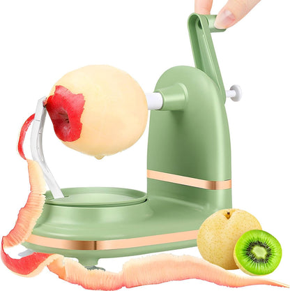 Manual Hand Crank Apple Peeler, Corer and Slicer – Suction Non Slip Counter Grips - Stainless Steel Blades – Peels, Cores and Cuts in Seconds for Home Kitchen Quick Applesauce Pie Making (Light green)