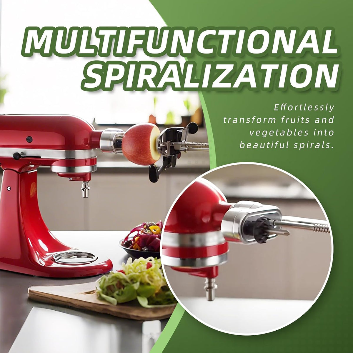W11032781 Holder Spiralizer Stand Mixer Fruit Vegetable Attachment Fits for Whirlpool Kitchen Aid Replacement Parts W10801017