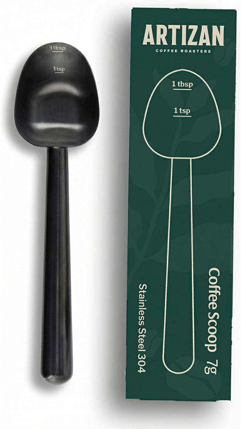 Artizan Coffee 1 Tbsp Coffee Measuring Scoop, Rose Gold Stainless Steel Copper Scoop for Ground Coffee, Beans, Tea & More - 7g, 17 cm Long Handle