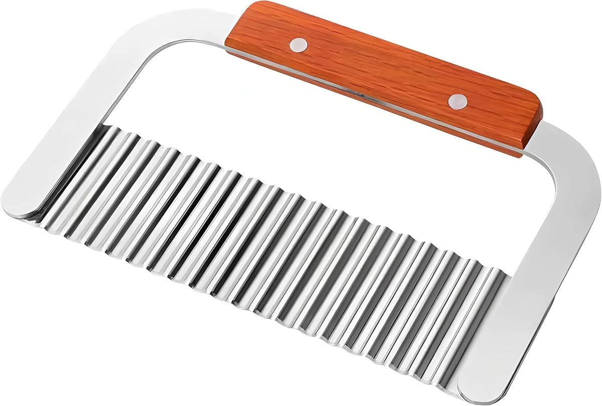 French Fry Slicer, Crinkle Cutter with Stainless Blade