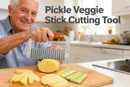 French Fry Slicer, Crinkle Cutter with Stainless Blade