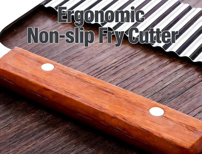 French Fry Slicer, Crinkle Cutter with Stainless Blade