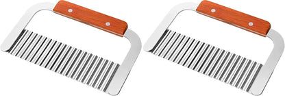 French Fry Slicer, Crinkle Cutter with Stainless Blade