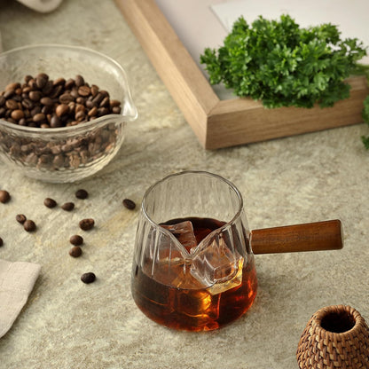 6OZ Espresso Cups, Glass Espresso Shot Measuring Cup with V-Shaped Mouth, Markings in both oz& ml