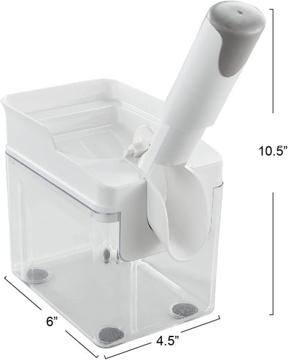Cherry Stoner Remover – Stainless Steel Plunger Pits 25 Lbs/Hour, Easy-Clean Container, Dishwasher Safe, Ideal for Pies, Canning, Snacking, German Design, Replacement Parts – White