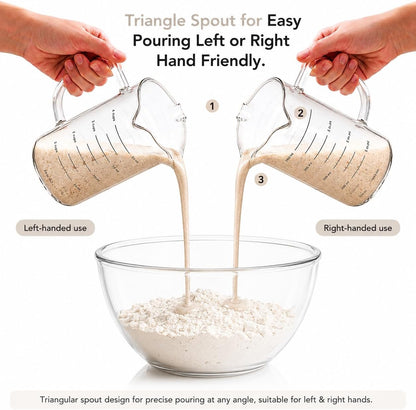 Premium Sourdough Starter & Dough Proofing Set, 2-Piece Borosilicate Glass Containers with Airtight Lids, Wide Mouth Measuring Bowls for Baking & Fermentation, Microwave & Oven Safe (24oz & 71oz)