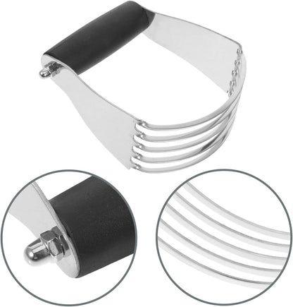 Heavy Duty Stainless Steel Dough Blender Pastry Cutter Butter Mixer for Baking Effortless Flour Mixing and Scraping Tool Kitchen Essential for Home and Professional Bakers