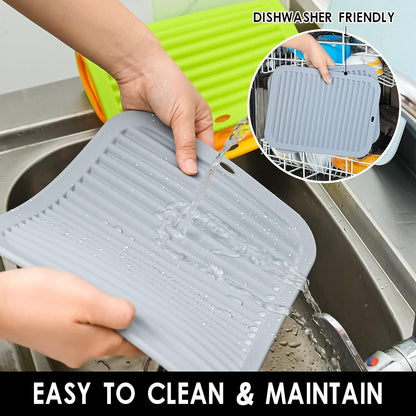 Silicone Hot Pads for Kitchen, Trivets for Hot Pots and Pans, Multi-Purpose Trivets for Quartz Countertops, Non Slip Trivet Mat, Silicone Mats for Kitchen Counter Pot Holders Set 2 Black