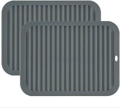 Silicone Hot Pads for Kitchen, Trivets for Hot Pots and Pans, Multi-Purpose Trivets for Quartz Countertops, Non Slip Trivet Mat, Silicone Mats for Kitchen Counter Pot Holders Set 2 Black