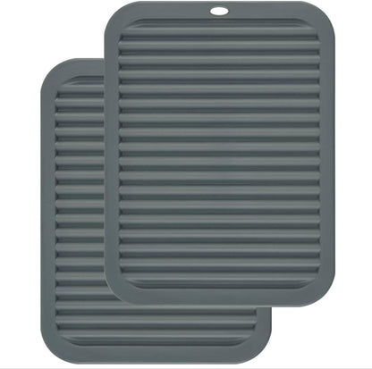 Silicone Hot Pads for Kitchen, Trivets for Hot Pots and Pans, Multi-Purpose Trivets for Quartz Countertops, Non Slip Trivet Mat, Silicone Mats for Kitchen Counter Pot Holders Set 2 Black