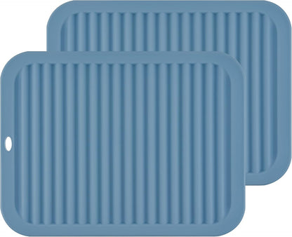 Silicone Hot Pads for Kitchen, Trivets for Hot Pots and Pans, Multi-Purpose Trivets for Quartz Countertops, Non Slip Trivet Mat, Silicone Mats for Kitchen Counter Pot Holders Set 2 Black