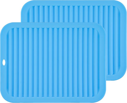 Silicone Hot Pads for Kitchen, Trivets for Hot Pots and Pans, Multi-Purpose Trivets for Quartz Countertops, Non Slip Trivet Mat, Silicone Mats for Kitchen Counter Pot Holders Set 2 Black