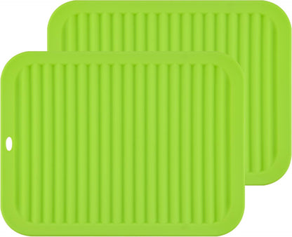 Silicone Hot Pads for Kitchen, Trivets for Hot Pots and Pans, Multi-Purpose Trivets for Quartz Countertops, Non Slip Trivet Mat, Silicone Mats for Kitchen Counter Pot Holders Set 2 Black