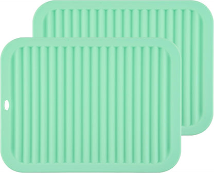 Silicone Hot Pads for Kitchen, Trivets for Hot Pots and Pans, Multi-Purpose Trivets for Quartz Countertops, Non Slip Trivet Mat, Silicone Mats for Kitchen Counter Pot Holders Set 2 Black