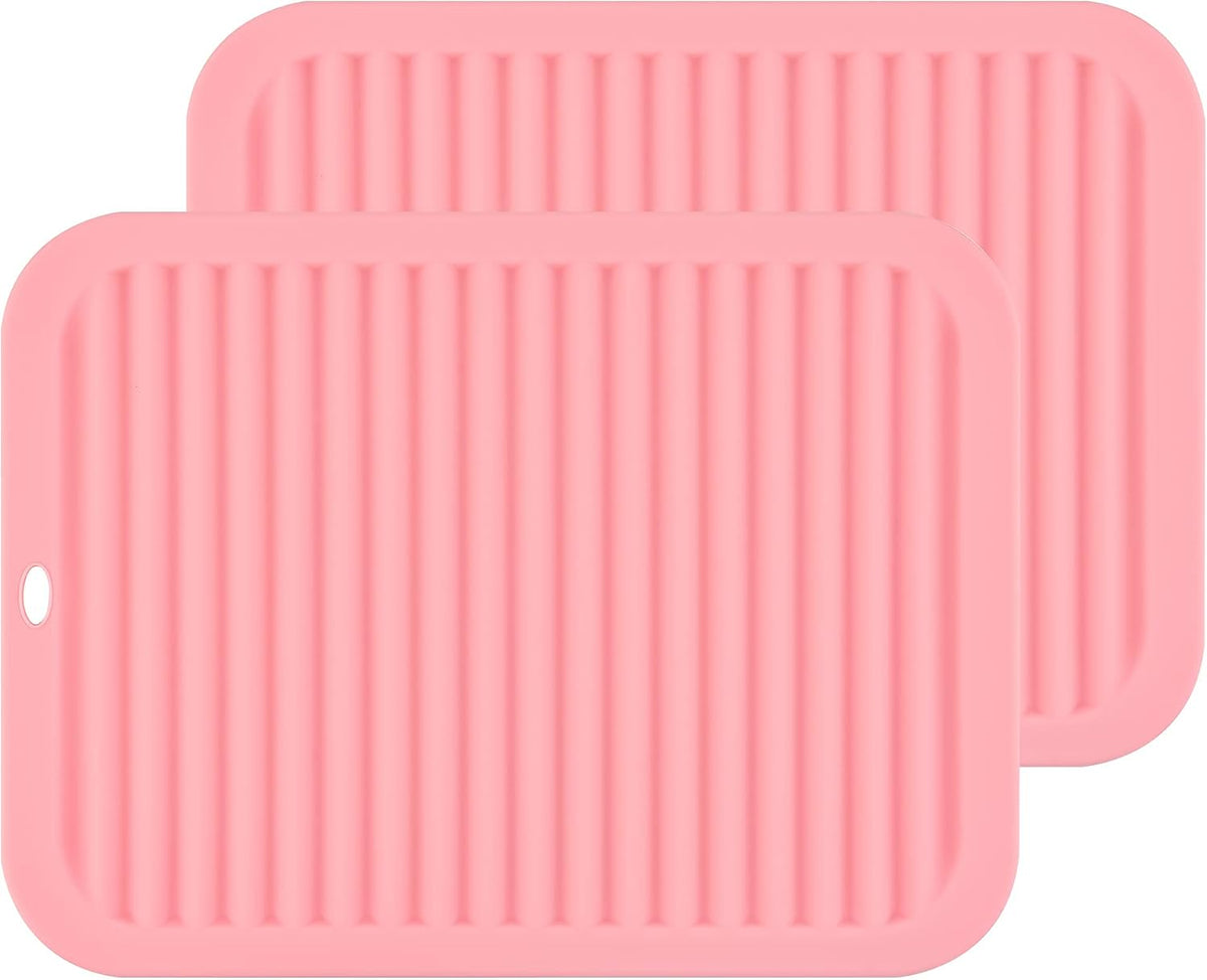 Silicone Hot Pads for Kitchen, Trivets for Hot Pots and Pans, Multi-Purpose Trivets for Quartz Countertops, Non Slip Trivet Mat, Silicone Mats for Kitchen Counter Pot Holders Set 2 Black