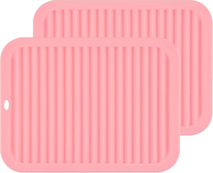 Silicone Hot Pads for Kitchen, Trivets for Hot Pots and Pans, Multi-Purpose Trivets for Quartz Countertops, Non Slip Trivet Mat, Silicone Mats for Kitchen Counter Pot Holders Set 2 Black