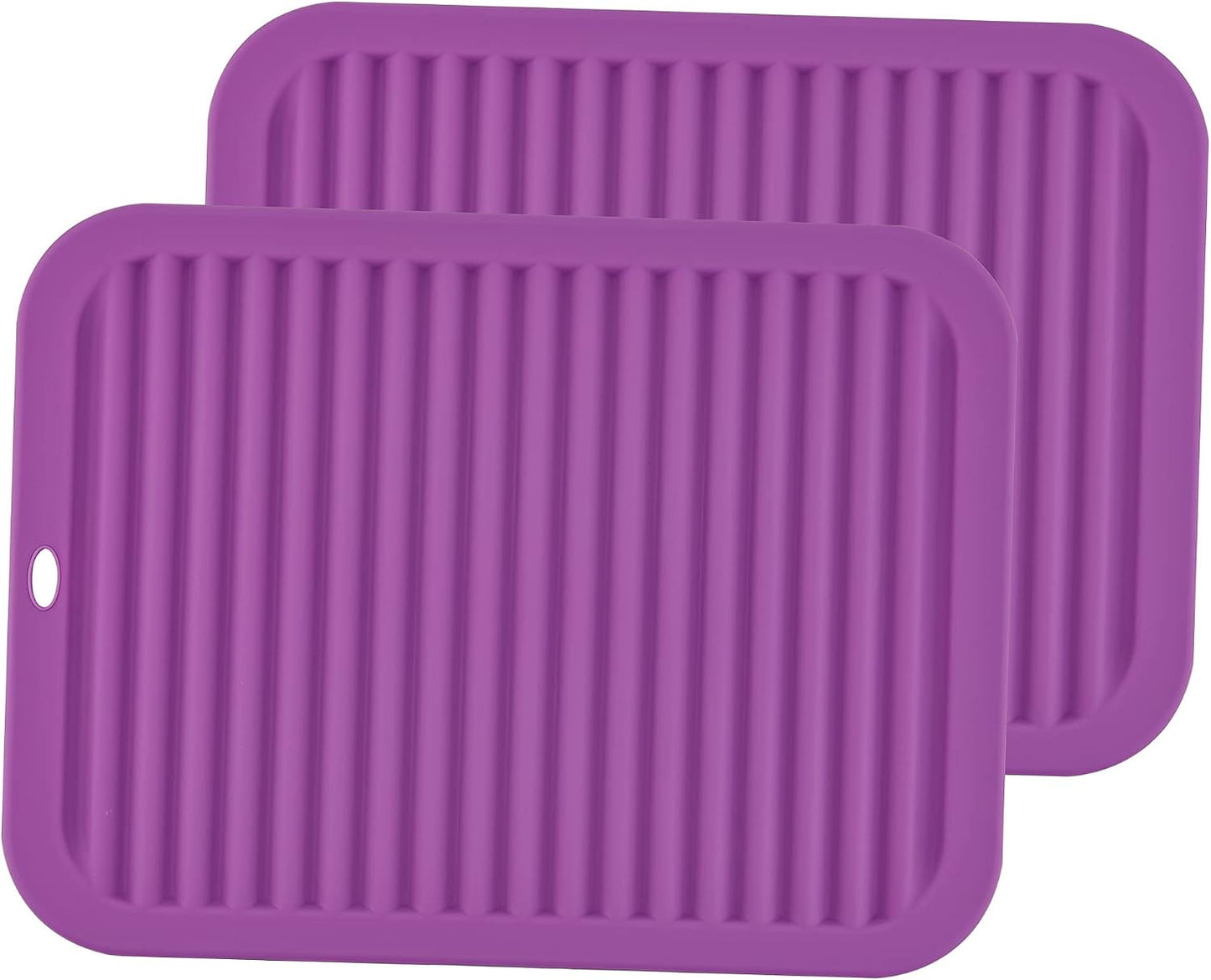 Silicone Hot Pads for Kitchen, Trivets for Hot Pots and Pans, Multi-Purpose Trivets for Quartz Countertops, Non Slip Trivet Mat, Silicone Mats for Kitchen Counter Pot Holders Set 2 Black