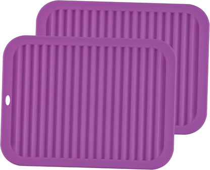 Silicone Hot Pads for Kitchen, Trivets for Hot Pots and Pans, Multi-Purpose Trivets for Quartz Countertops, Non Slip Trivet Mat, Silicone Mats for Kitchen Counter Pot Holders Set 2 Black
