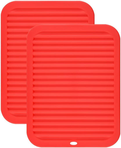 Silicone Hot Pads for Kitchen, Trivets for Hot Pots and Pans, Multi-Purpose Trivets for Quartz Countertops, Non Slip Trivet Mat, Silicone Mats for Kitchen Counter Pot Holders Set 2 Black
