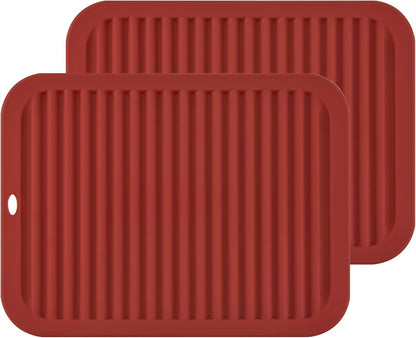 Silicone Hot Pads for Kitchen, Trivets for Hot Pots and Pans, Multi-Purpose Trivets for Quartz Countertops, Non Slip Trivet Mat, Silicone Mats for Kitchen Counter Pot Holders Set 2 Black