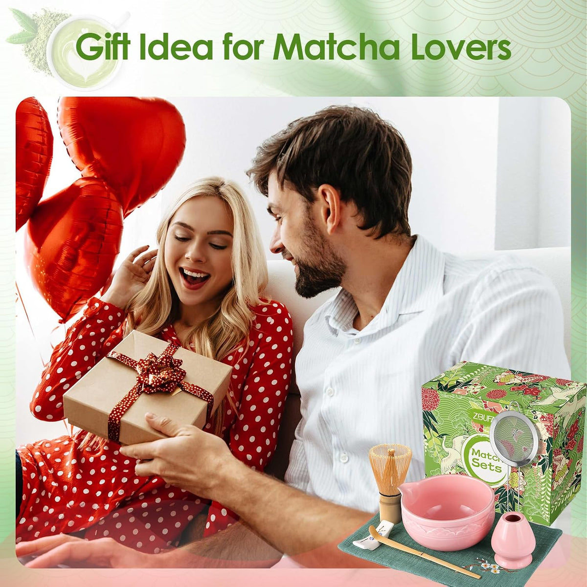 Matcha Whisk Set, 7 Pcs Green Matcha Kit with Bamboo Whisk(Chasen) and Holder, Ceramic Matcha Bowl with Spout, Japanese Tea Set with Matcha Sifter and Scoop