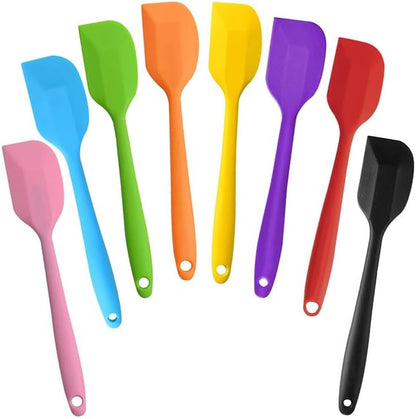 8 Pieces Silicone Spatulas,8.5 inch Non-stick Spatulas with Stainless Steel Core,Heat Resistant-500℉, One Piece Design,Food Grade Silicone, Dishwasher Safe, for Mixing,Cooking,Baking (8.5 inch)