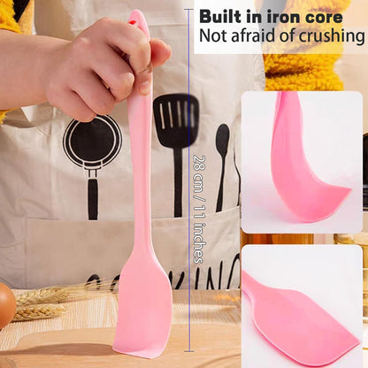 8 Pieces Silicone Spatulas,8.5 inch Non-stick Spatulas with Stainless Steel Core,Heat Resistant-500℉, One Piece Design,Food Grade Silicone, Dishwasher Safe, for Mixing,Cooking,Baking (8.5 inch)