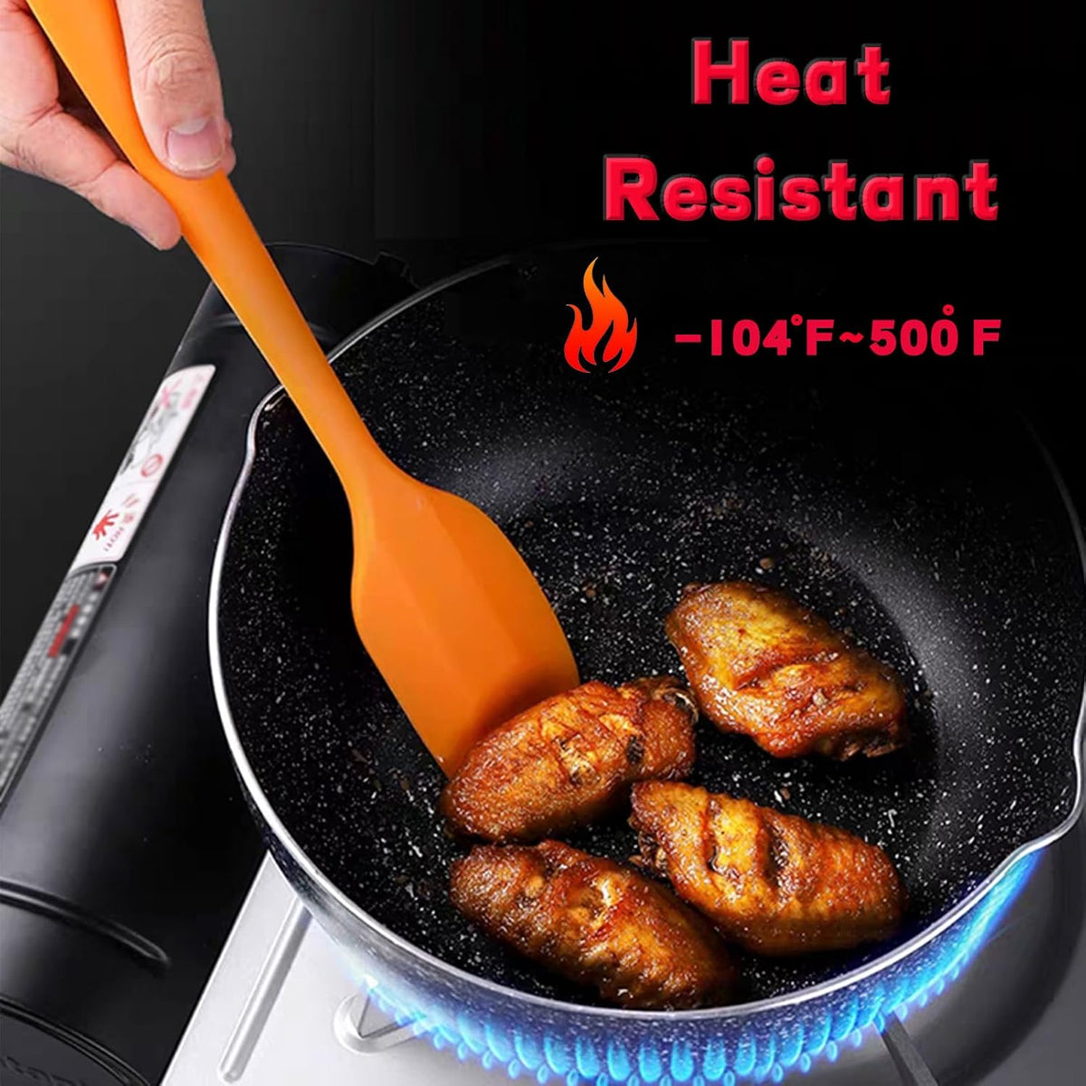 8 Pieces Silicone Spatulas,8.5 inch Non-stick Spatulas with Stainless Steel Core,Heat Resistant-500℉, One Piece Design,Food Grade Silicone, Dishwasher Safe, for Mixing,Cooking,Baking (8.5 inch)