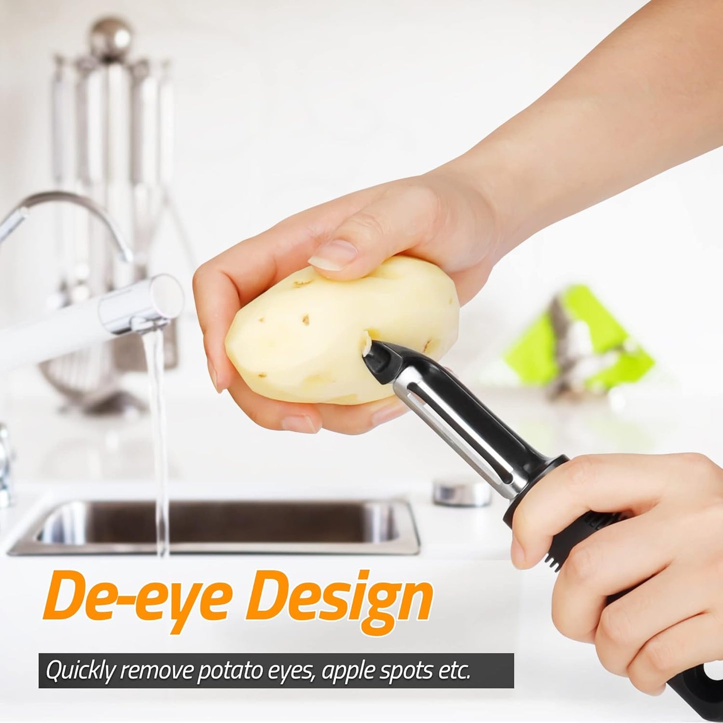 Vegetable Peeler, Stainless Steel Potato Peeler with Sharp Blade | Kitchen Gadget, Handheld Fruit Peeler, for Carrot, Apple, Cucumber, Daily Cooking Tool