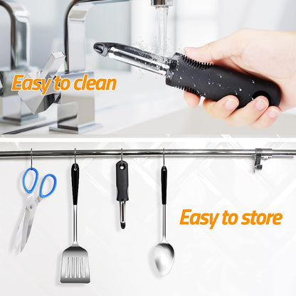 Vegetable Peeler, Stainless Steel Potato Peeler with Sharp Blade | Kitchen Gadget, Handheld Fruit Peeler, for Carrot, Apple, Cucumber, Daily Cooking Tool