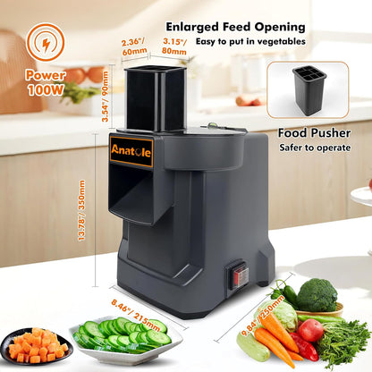 Electric Vegetable Dicer Chopper Commercial Food Processor 3 Blades