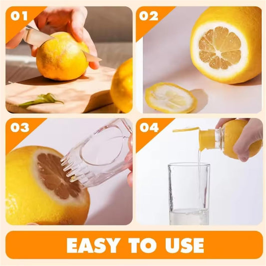Lemon Squeezer, Spiral Lemon Juicer Squeezer, Manual Juice Extractor with Built-In Filter, Portable Lime Squeezer with Lid, Manual Citrus Press, Easy to Make Juice from Fruits,2 PCS(Yellow+Green)
