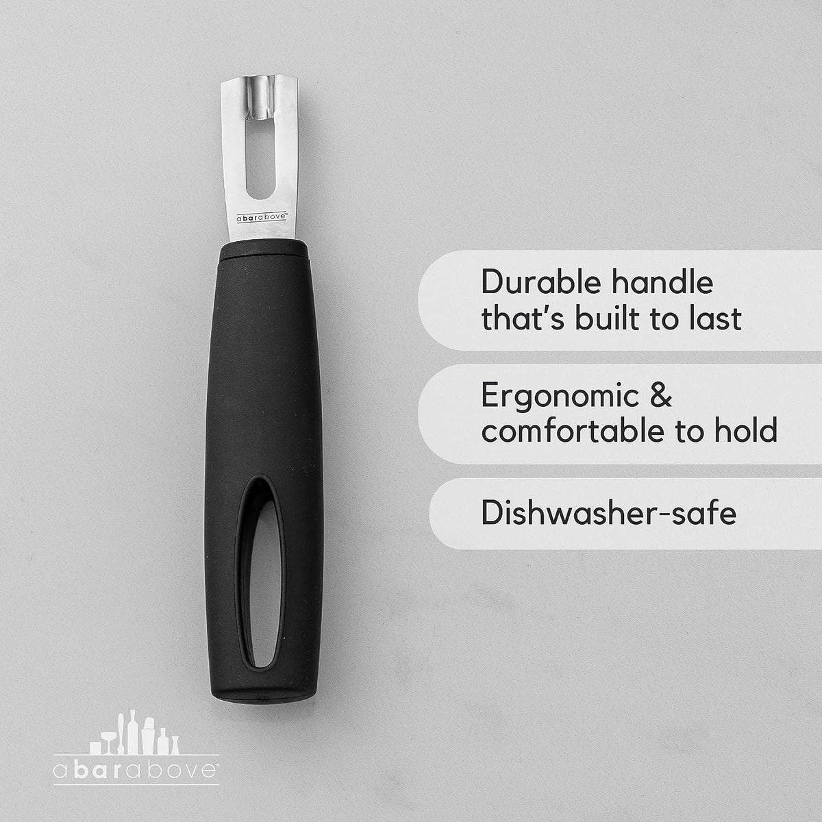 Channel Knife, Black Ergonomic Handle Stainless Steel Blade
