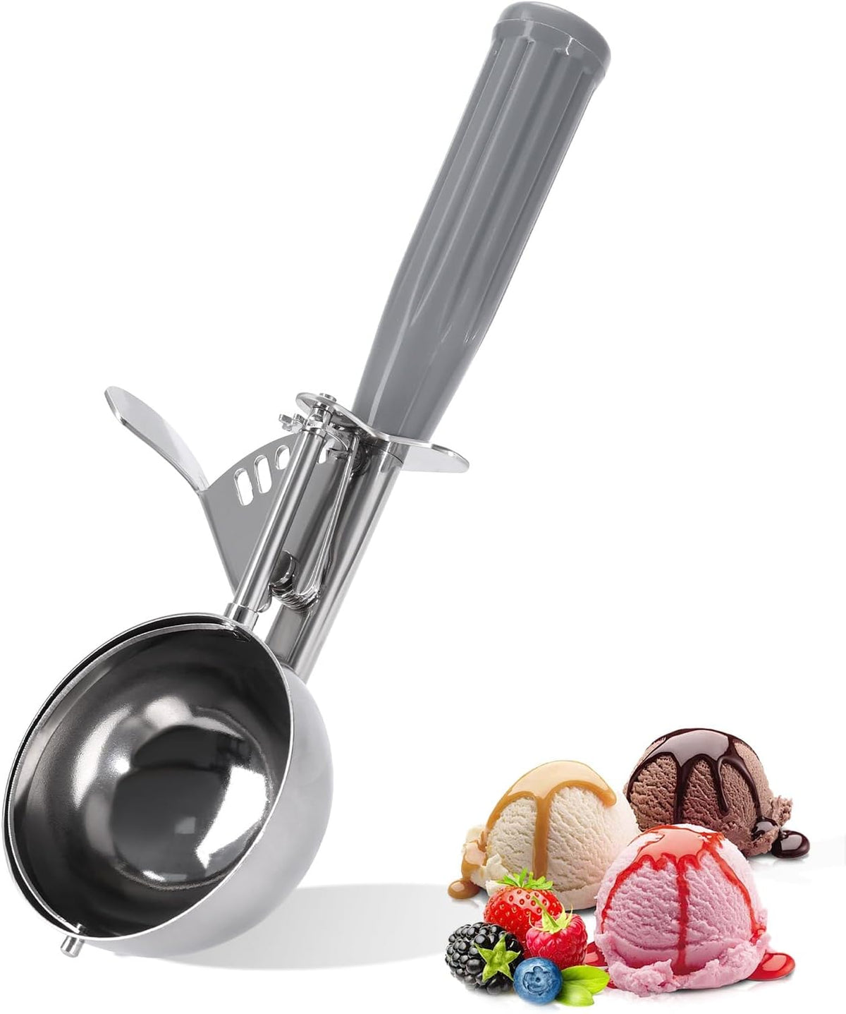 Grade Thumb Press Food Disher, 18/8 Stainless Steel, 4 oz, Size 8, Grey