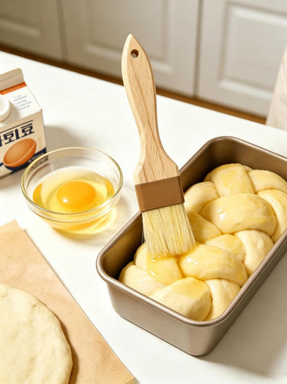 Pastry Basting Brush for Baking and Cooking - Natural Boar Bristle, Wood Handle, Food-Grade & Heat-Resistant, Non-Shedding, Ideal for Butter, Egg Wash, Oil, Sauce, Marinade, BBQ & Glazing