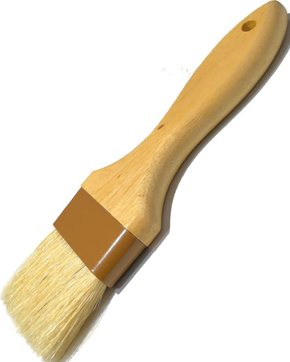 Pastry Basting Brush for Baking and Cooking - Natural Boar Bristle, Wood Handle, Food-Grade & Heat-Resistant, Non-Shedding, Ideal for Butter, Egg Wash, Oil, Sauce, Marinade, BBQ & Glazing